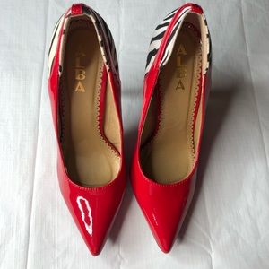 Alba Red pat and leather heels. Women’s size 9.